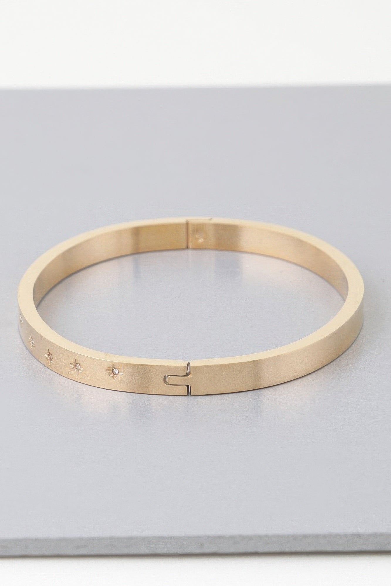 Shining Star Embedded Cuff Bracelet