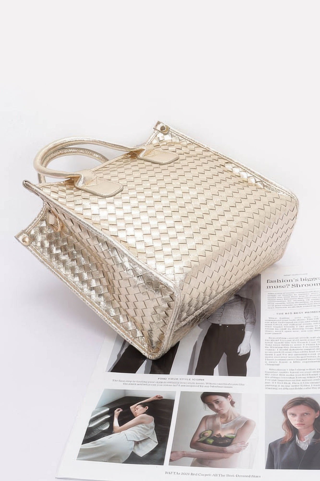 Metallic Braided Tote Bag