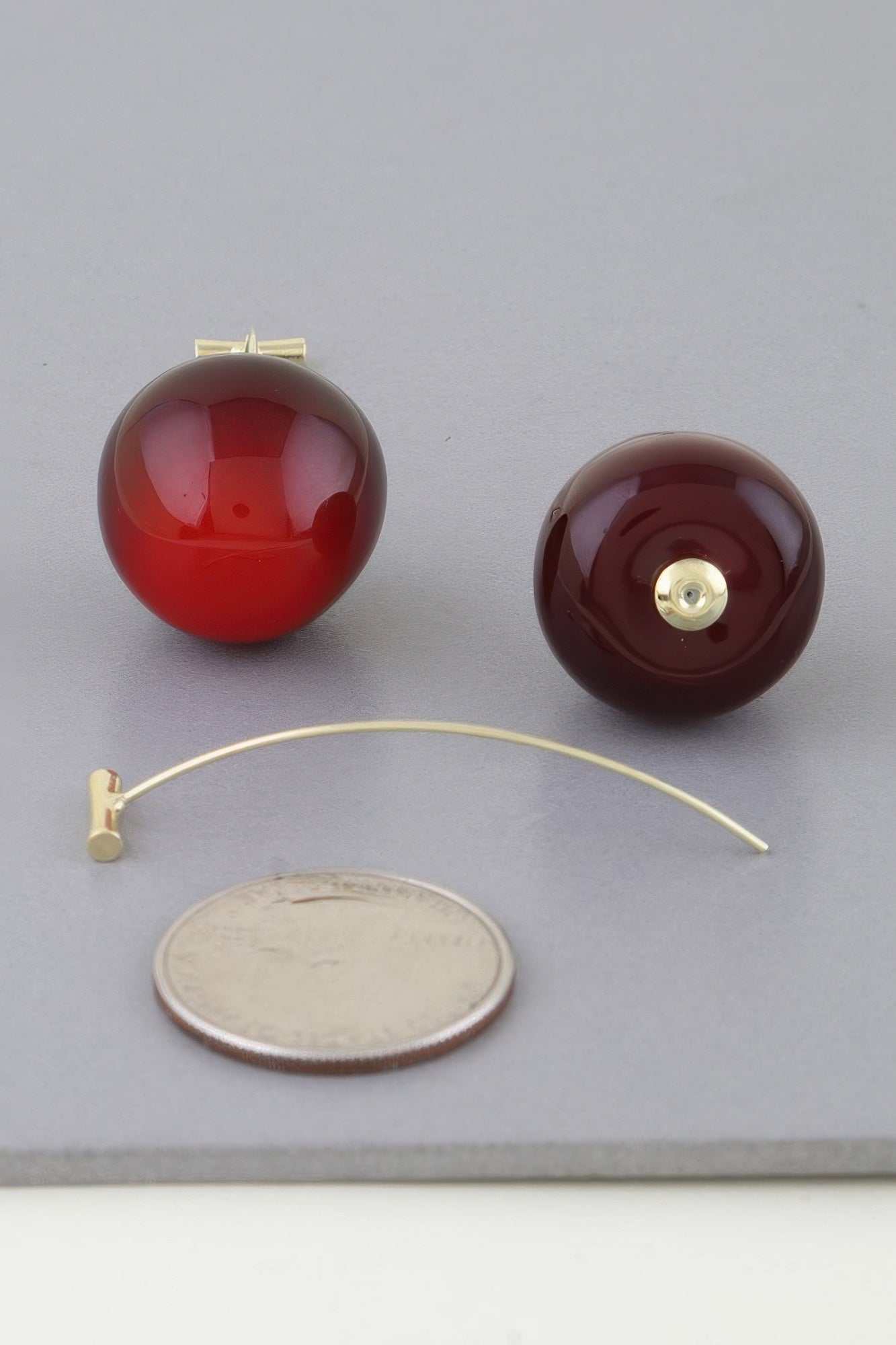 Deep Cherry Stud Earrings