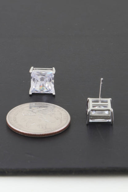 Silver Cubic Zirconia Rhinestone Earrings