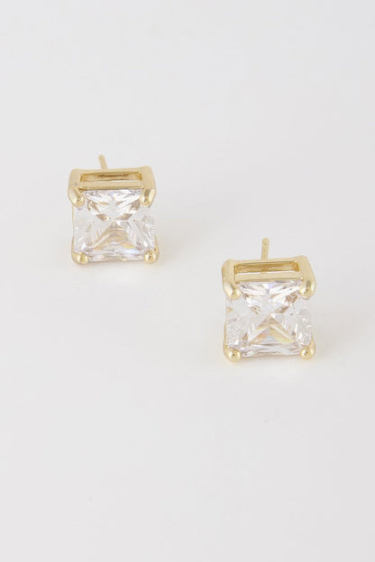 Silver Cubic Zirconia Rhinestone Earrings