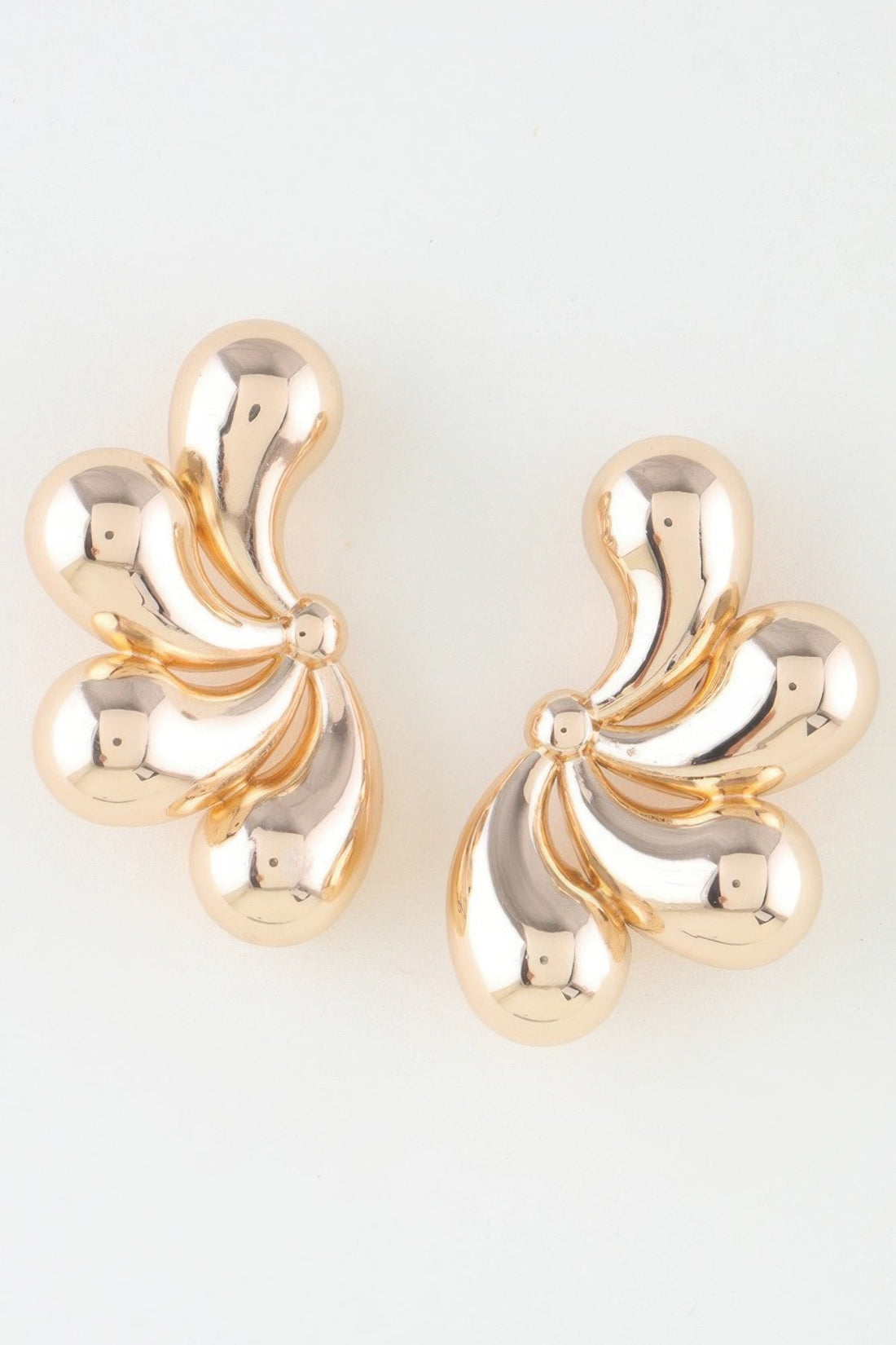 Shiny Flower Halves Earrings