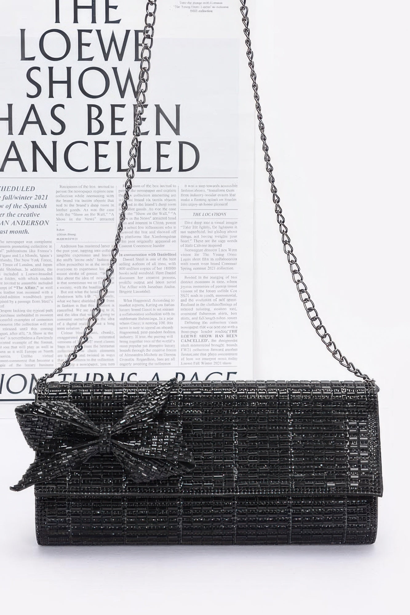 Rhinestone Party Clutch W/ Rhinestone Bow