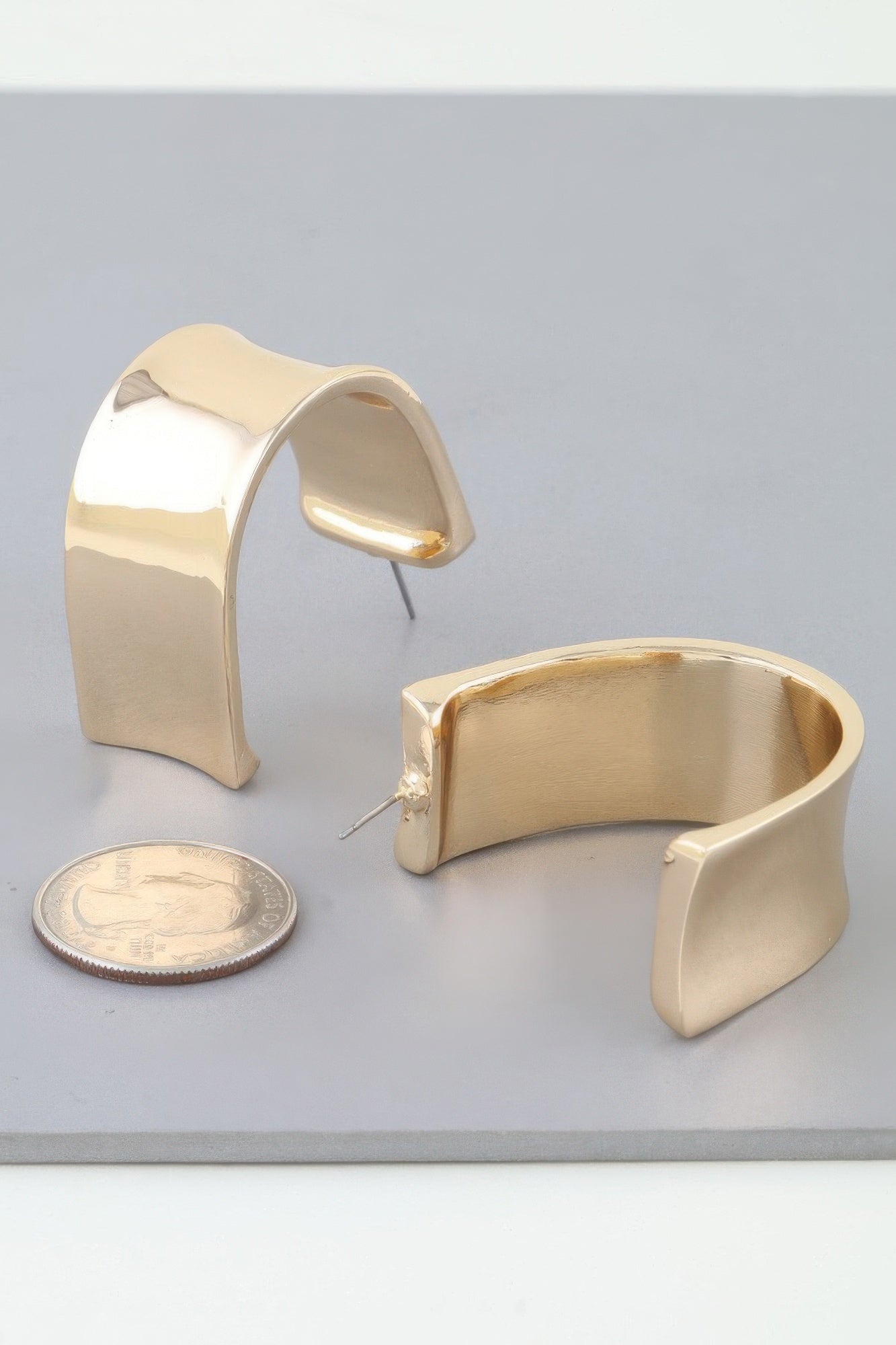 Shiny Open Hoop Earrings