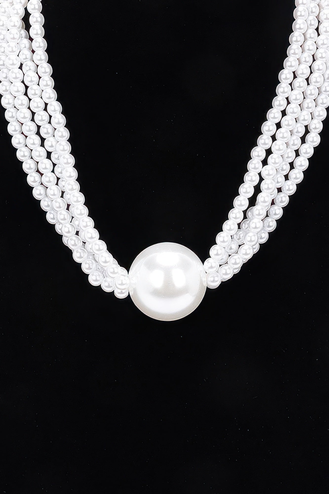 Multi Faux Pearl Chain Necklace