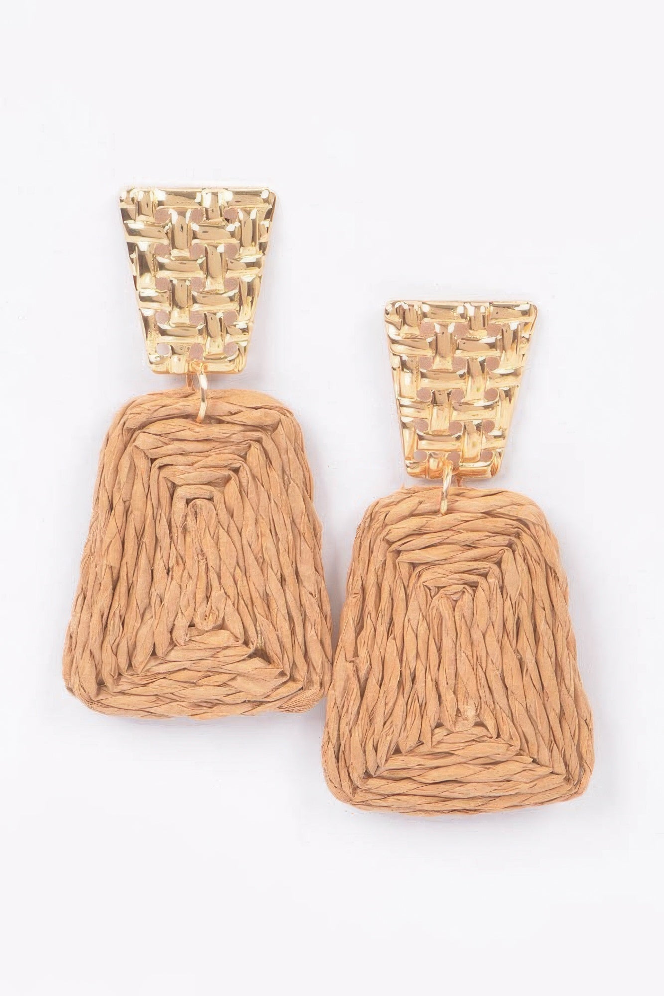 Faux Straw Dangling Earring