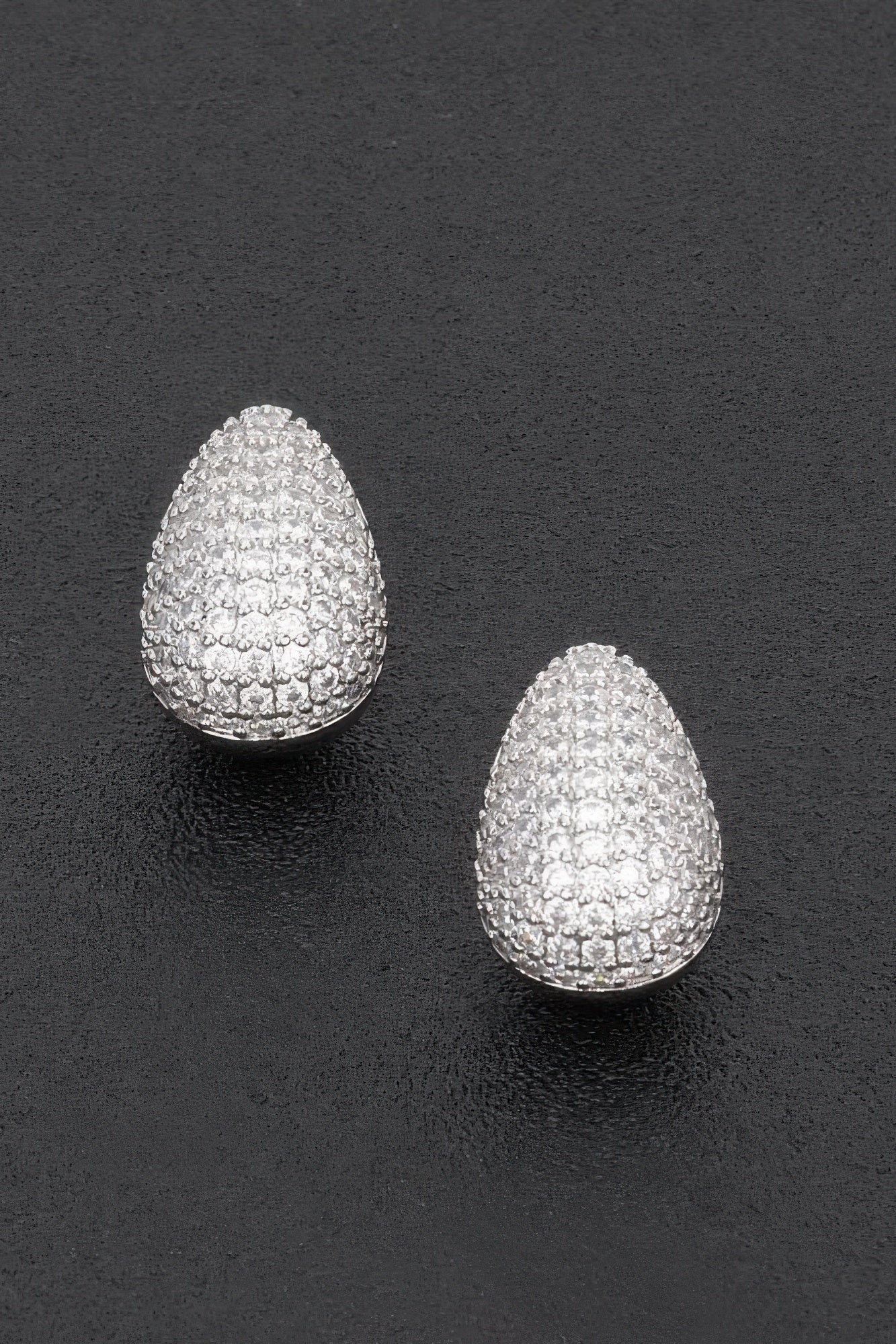 Rhinestone Metal Tear Drop Earring