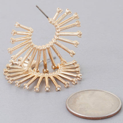 Rising Bejeweled Sun Hoop Earrings