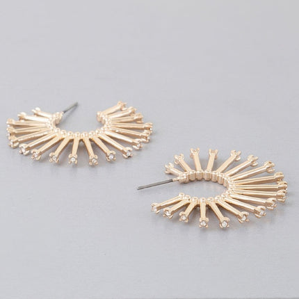 Rising Bejeweled Sun Hoop Earrings