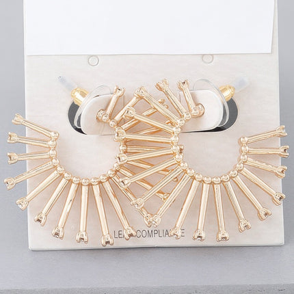 Rising Bejeweled Sun Hoop Earrings