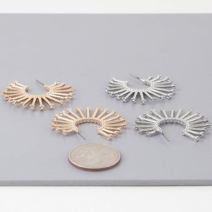 Rising Bejeweled Sun Hoop Earrings