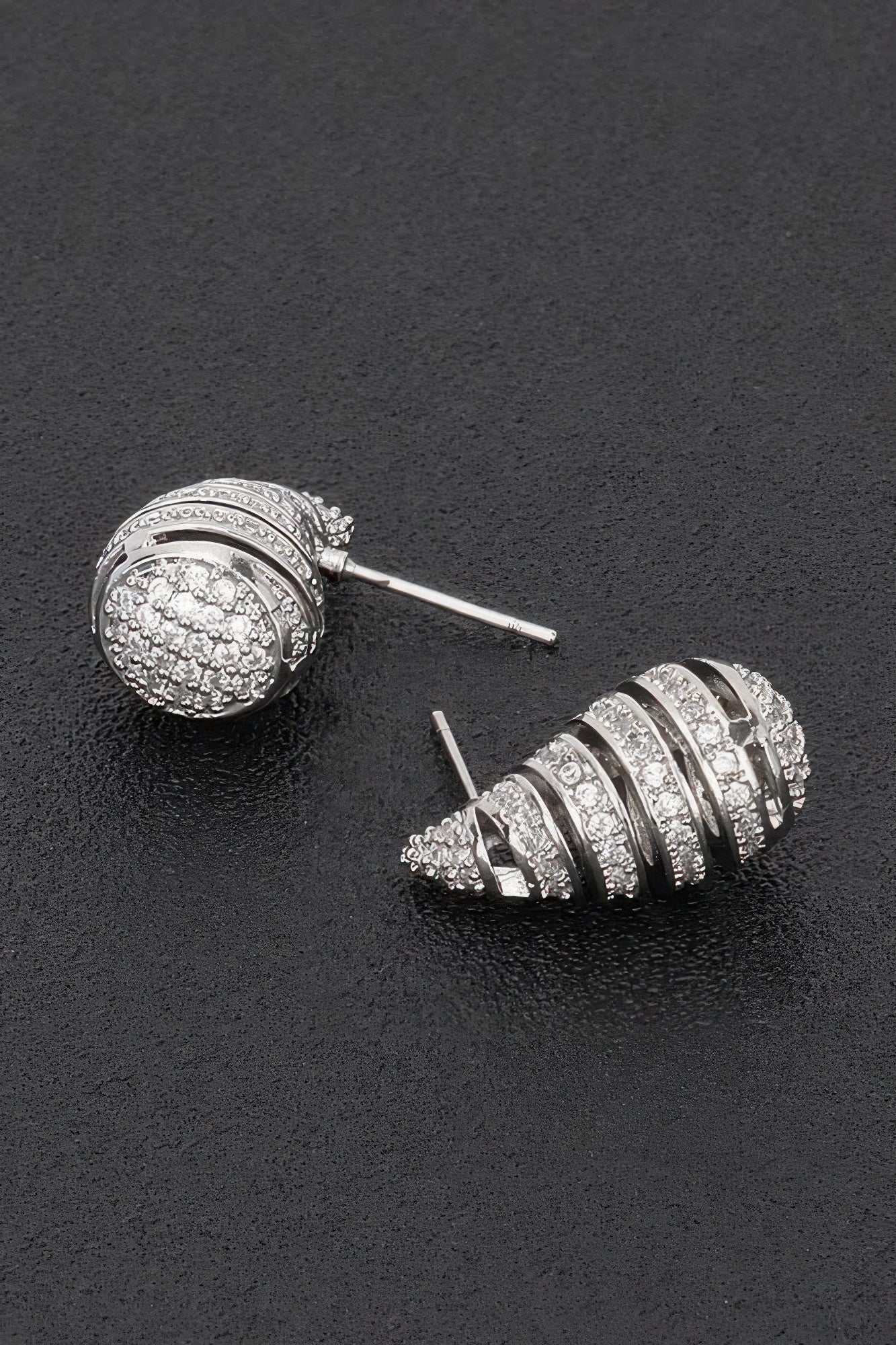 Rhinestone Metal Tear Drop Earring