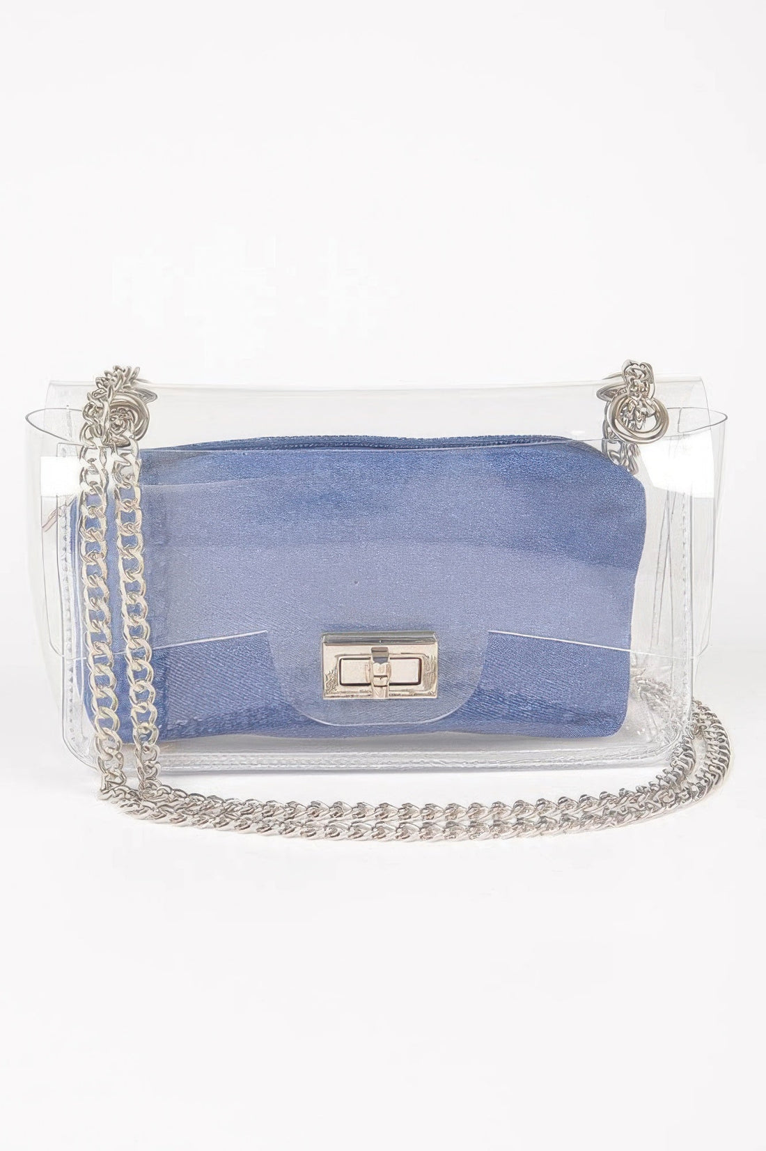 Clear Bag W/ Denim Pouch