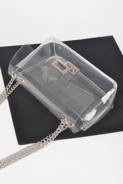 Clear Bag W/ Denim Pouch