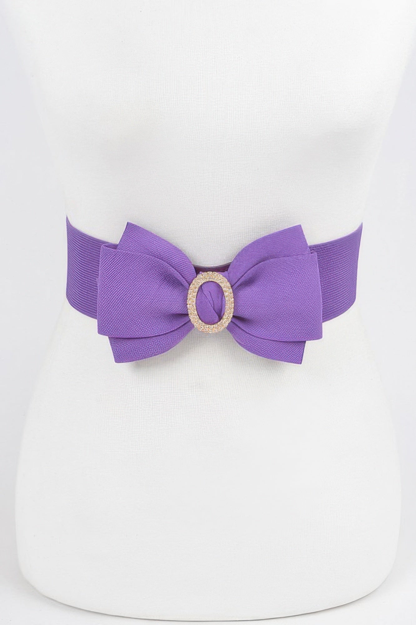 Rhinestone Bow Buckle Stretch Belt
