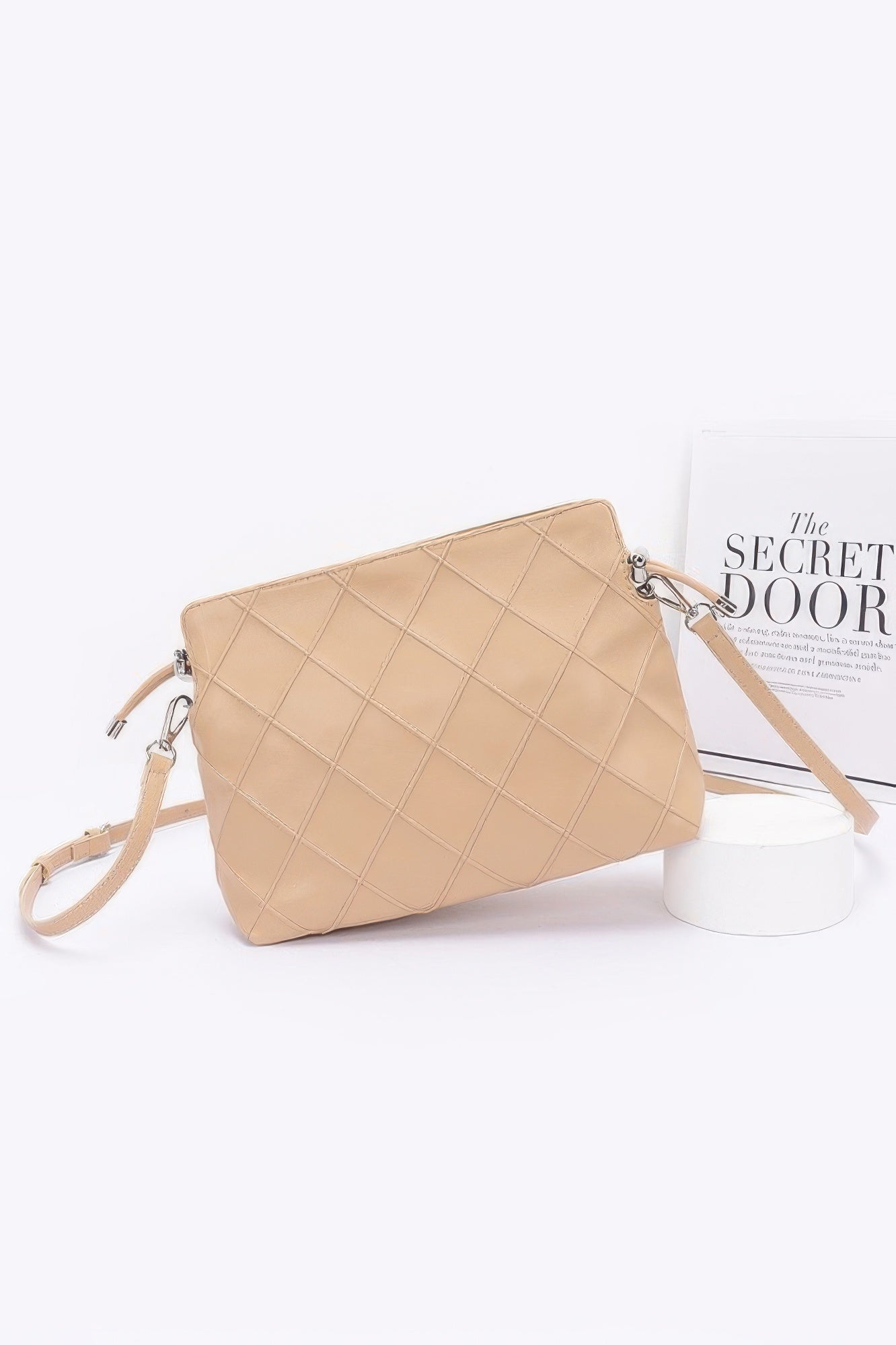 Quilted Faux Leather Bucket Crossbody Bag