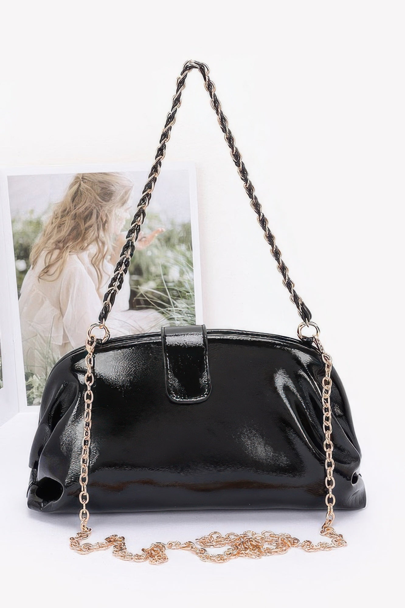 Enamel Frame Shoulder Bag