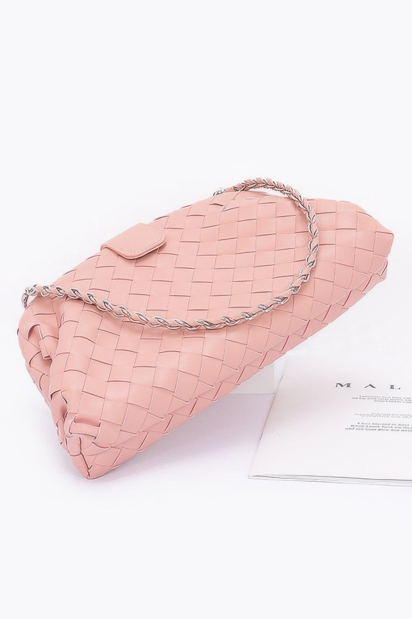 Faux Leather Braided Frame Shoulder Bag
