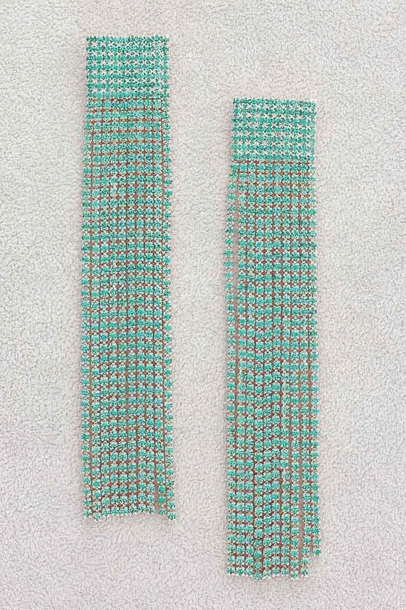 Rhinestone Curtain Drop Earrings