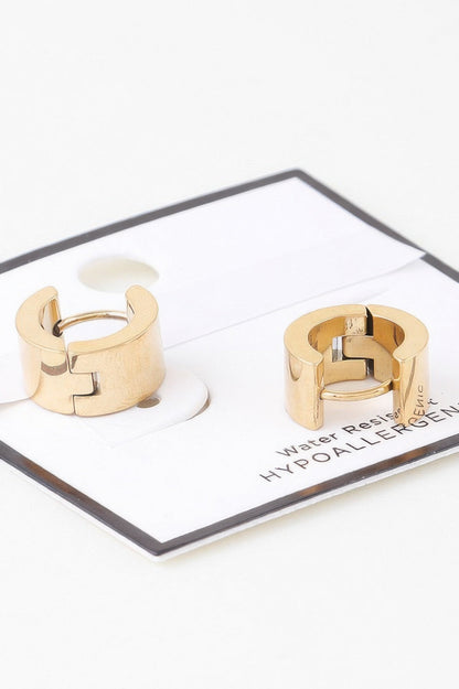 Crosshatched Wide Hoop Earrings