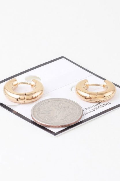 Shiny Water Resistant Hoop Earrings