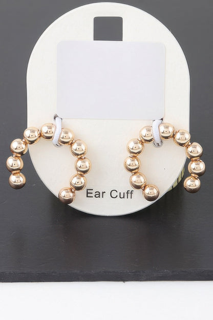 Shiny Beaded Hoop Earrings