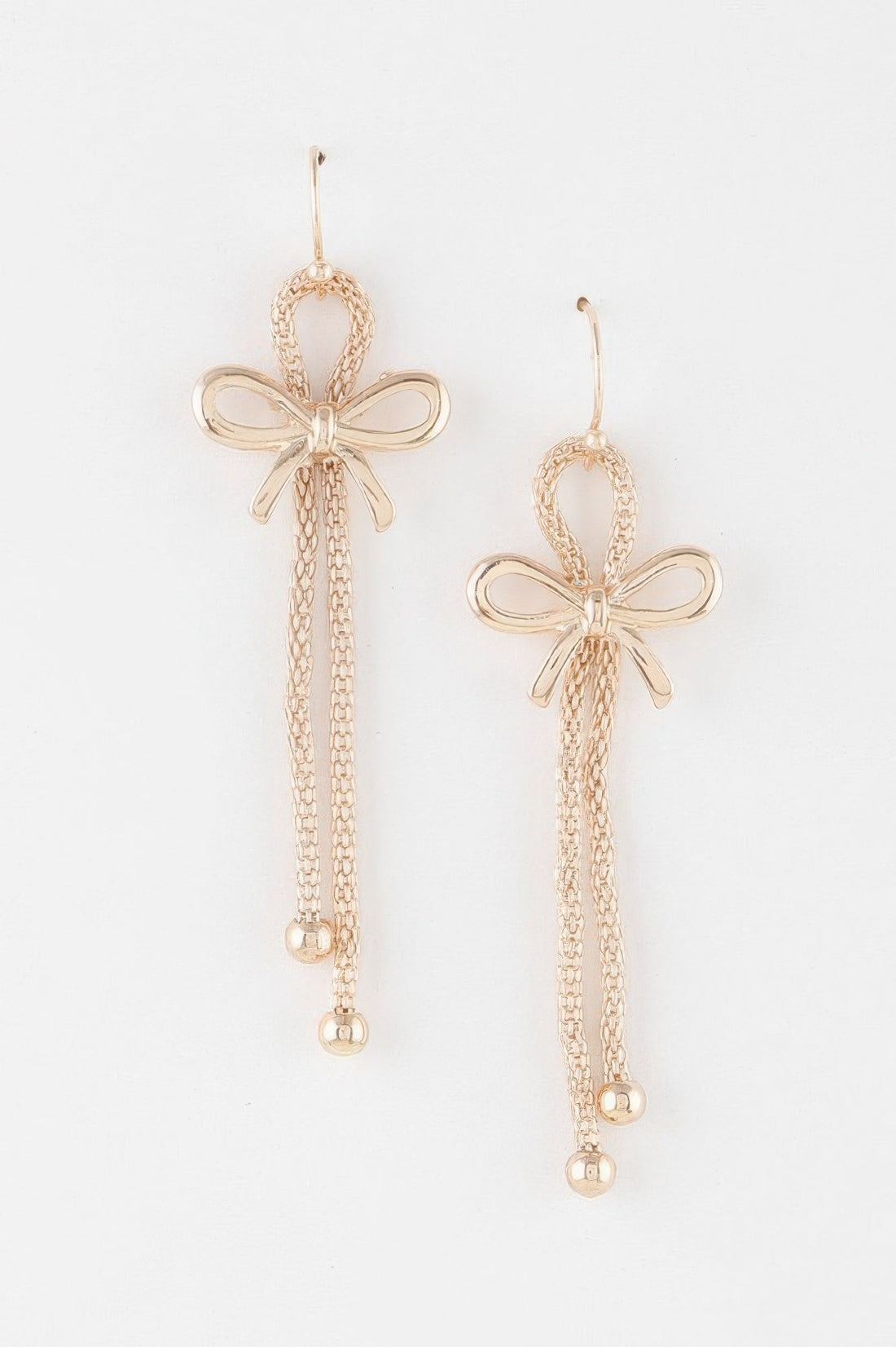 Box Chain Ribbon Earrings