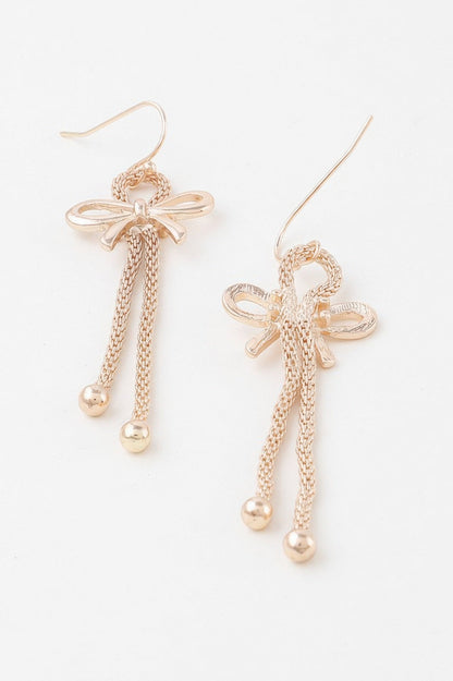 Box Chain Ribbon Earrings