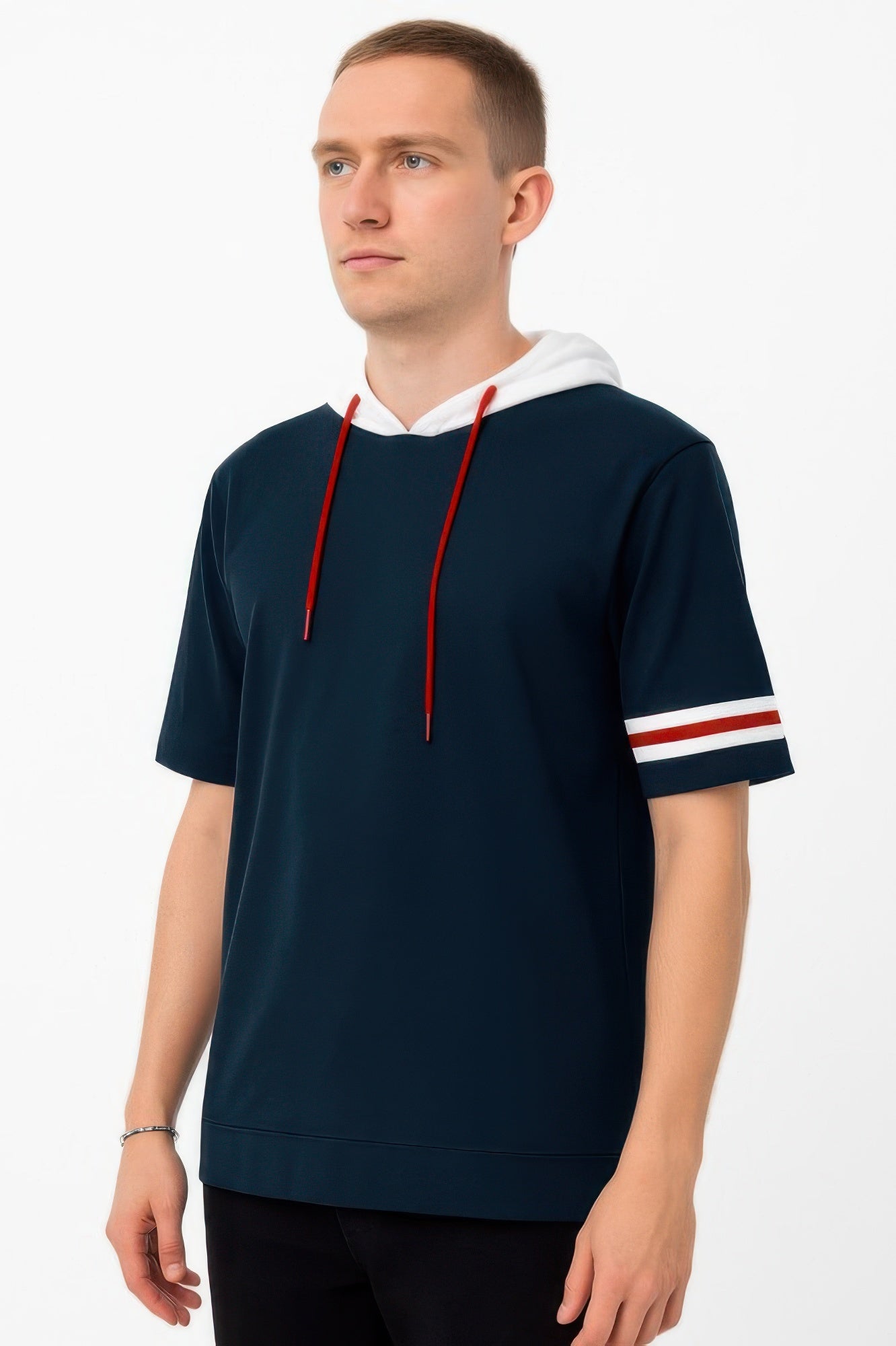 Mens Short Sleeve Hooded Tshirt