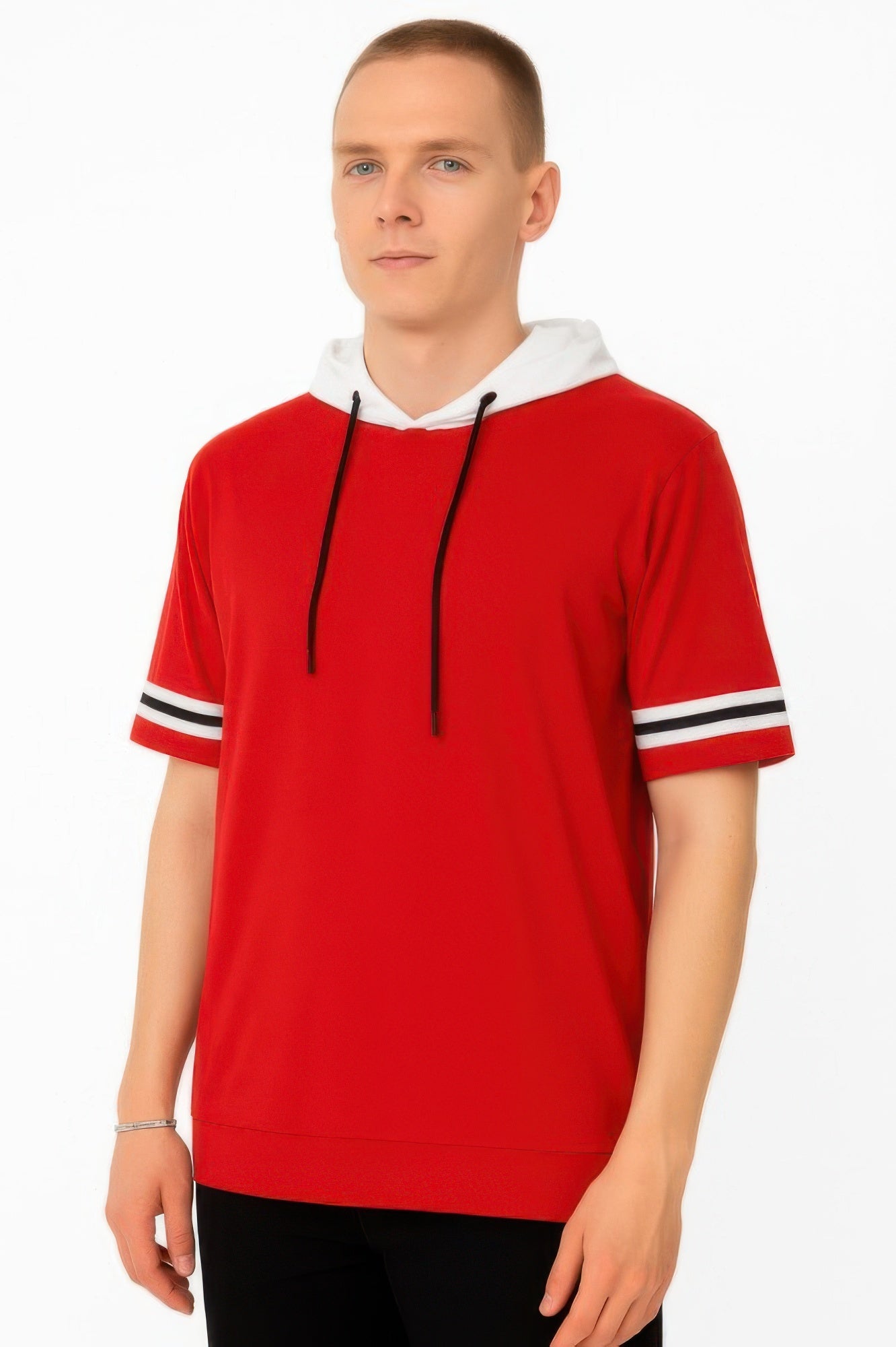 Mens Short Sleeve Hooded Tshirt