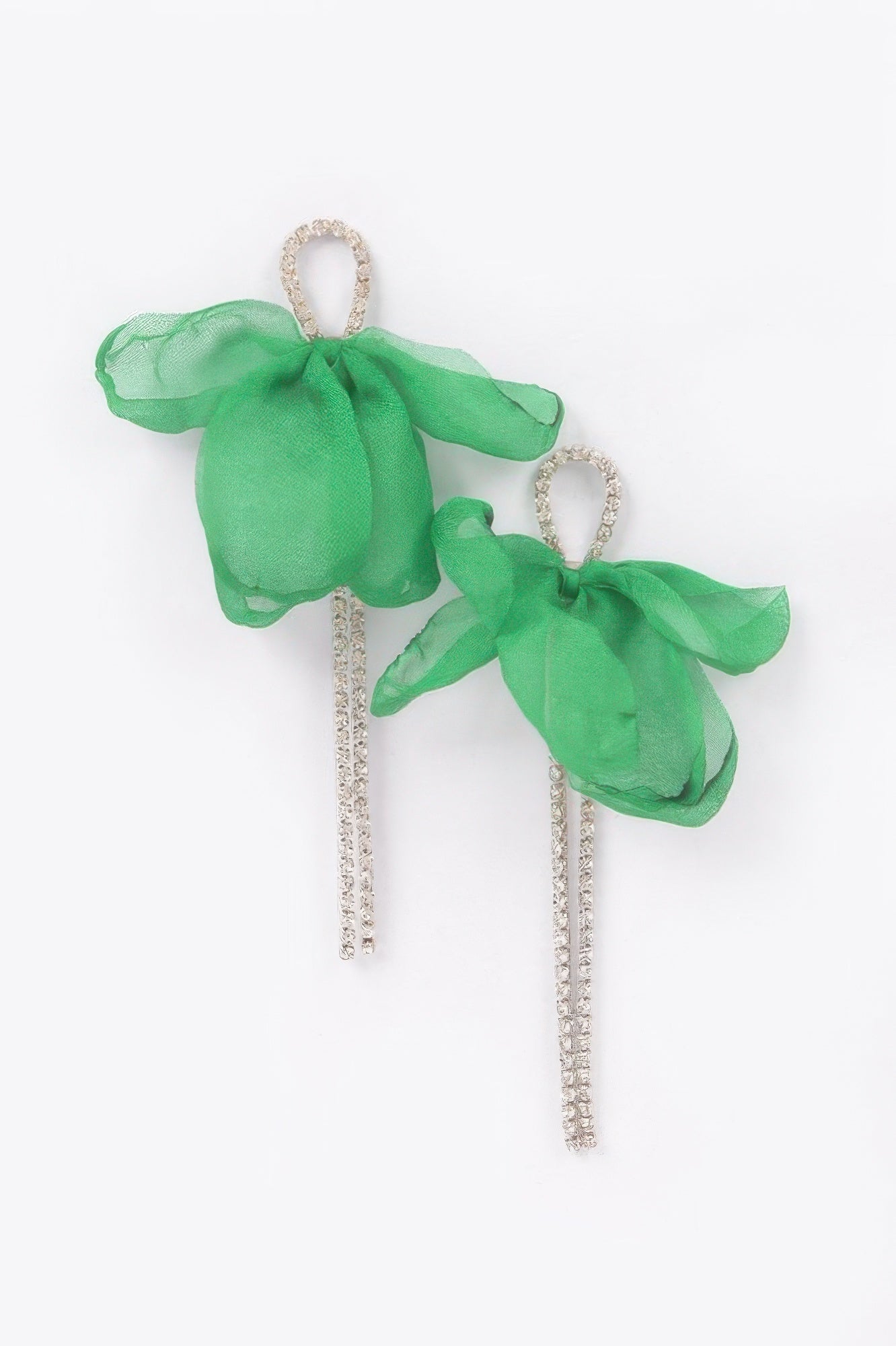 Polyester Flower Rhinestone Earring