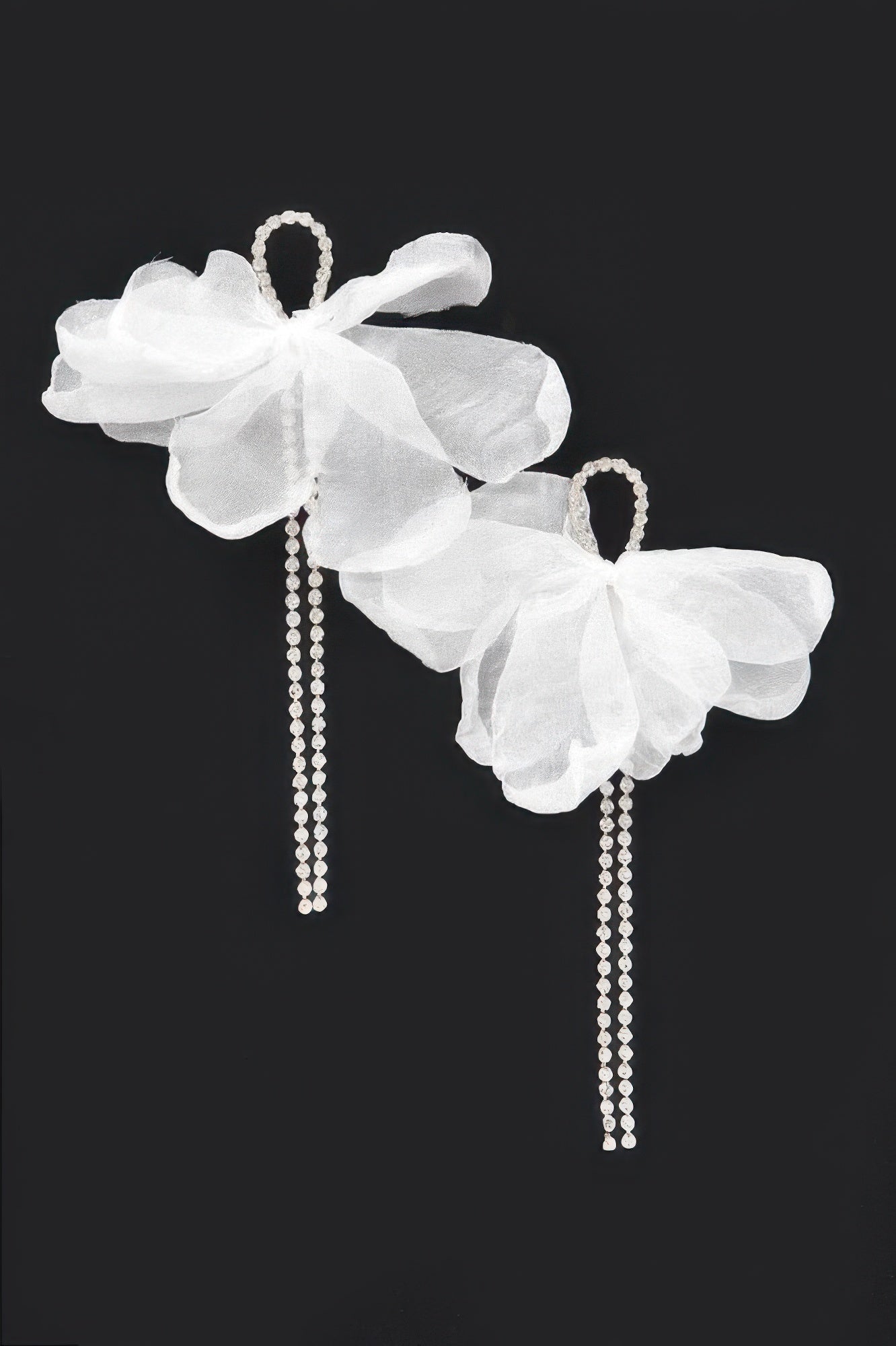 Polyester Flower Rhinestone Earring