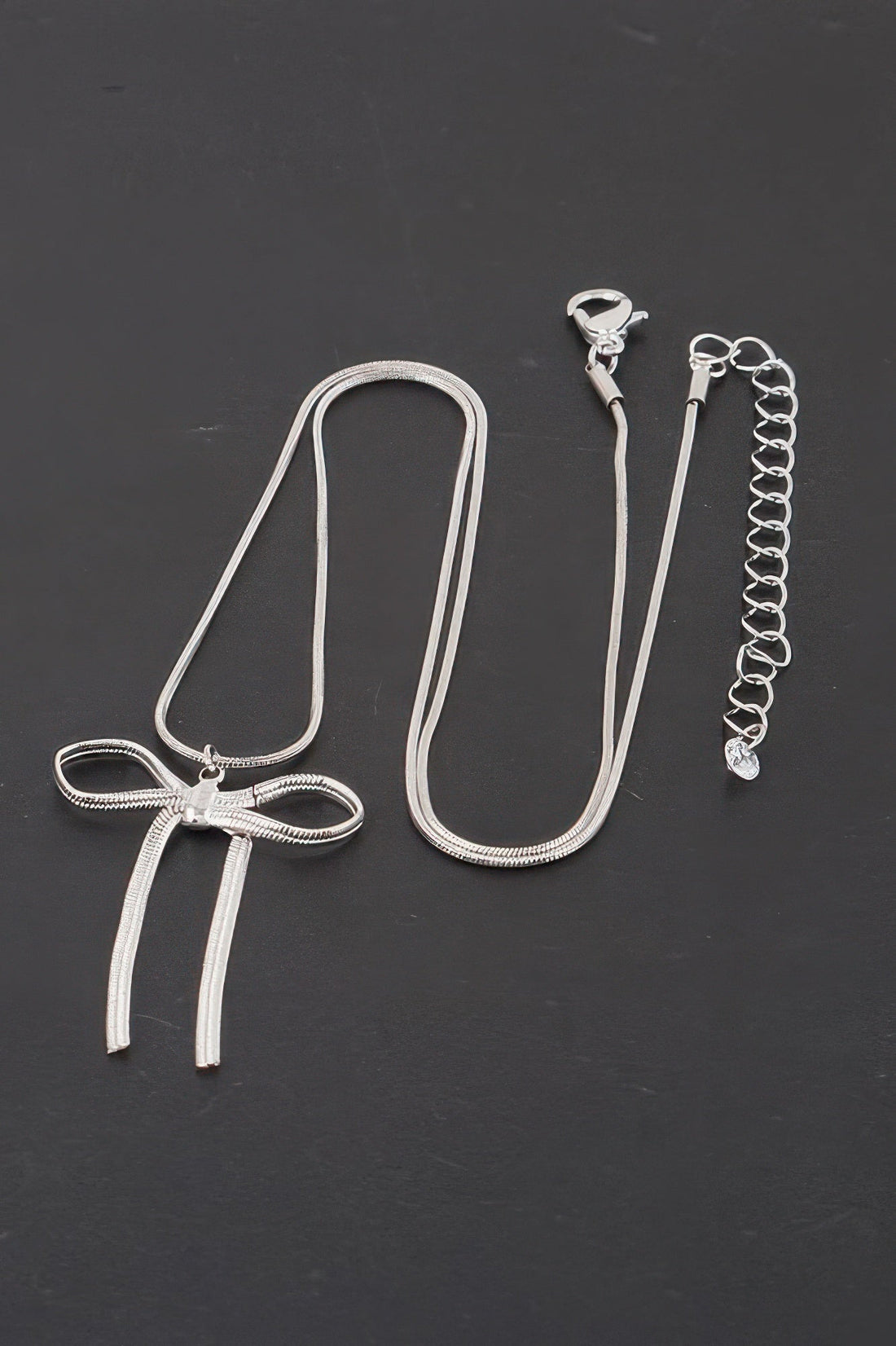 Snake Chain Ribbon Necklace