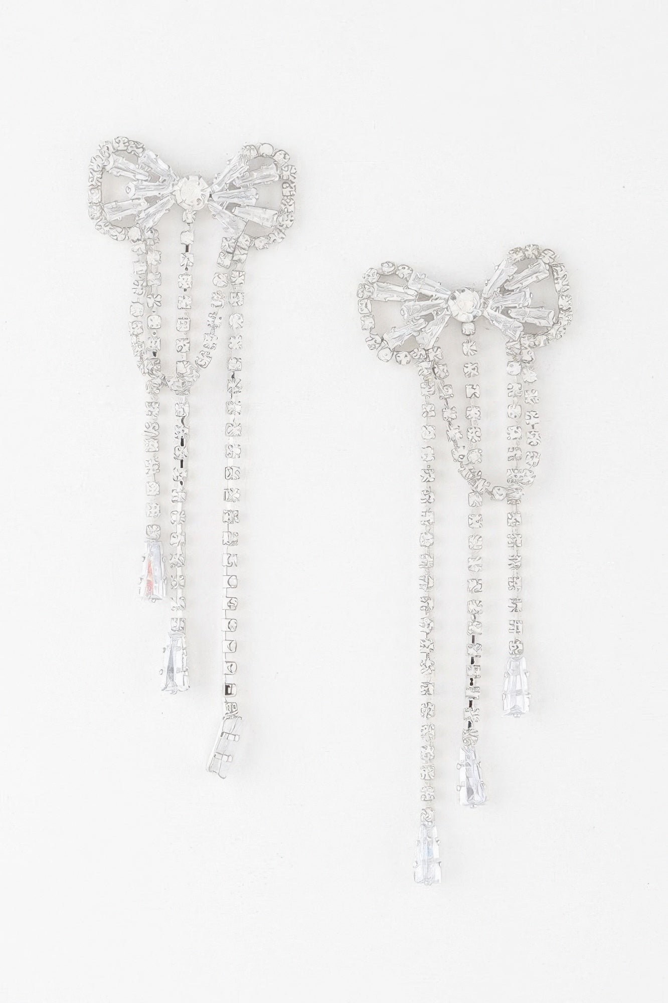 Jeweled Ribbon Dangle Earrings