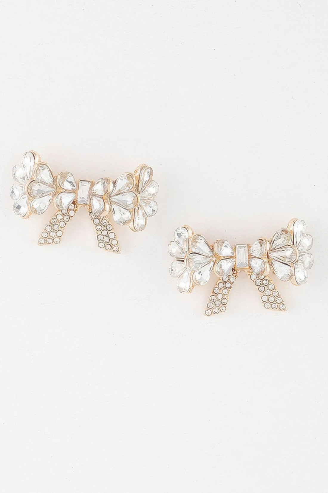 Crystal Teardrop Ribbon Earrings