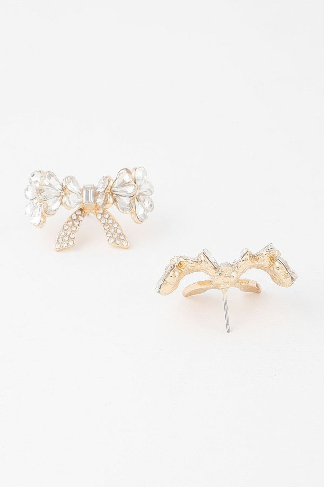 Crystal Teardrop Ribbon Earrings