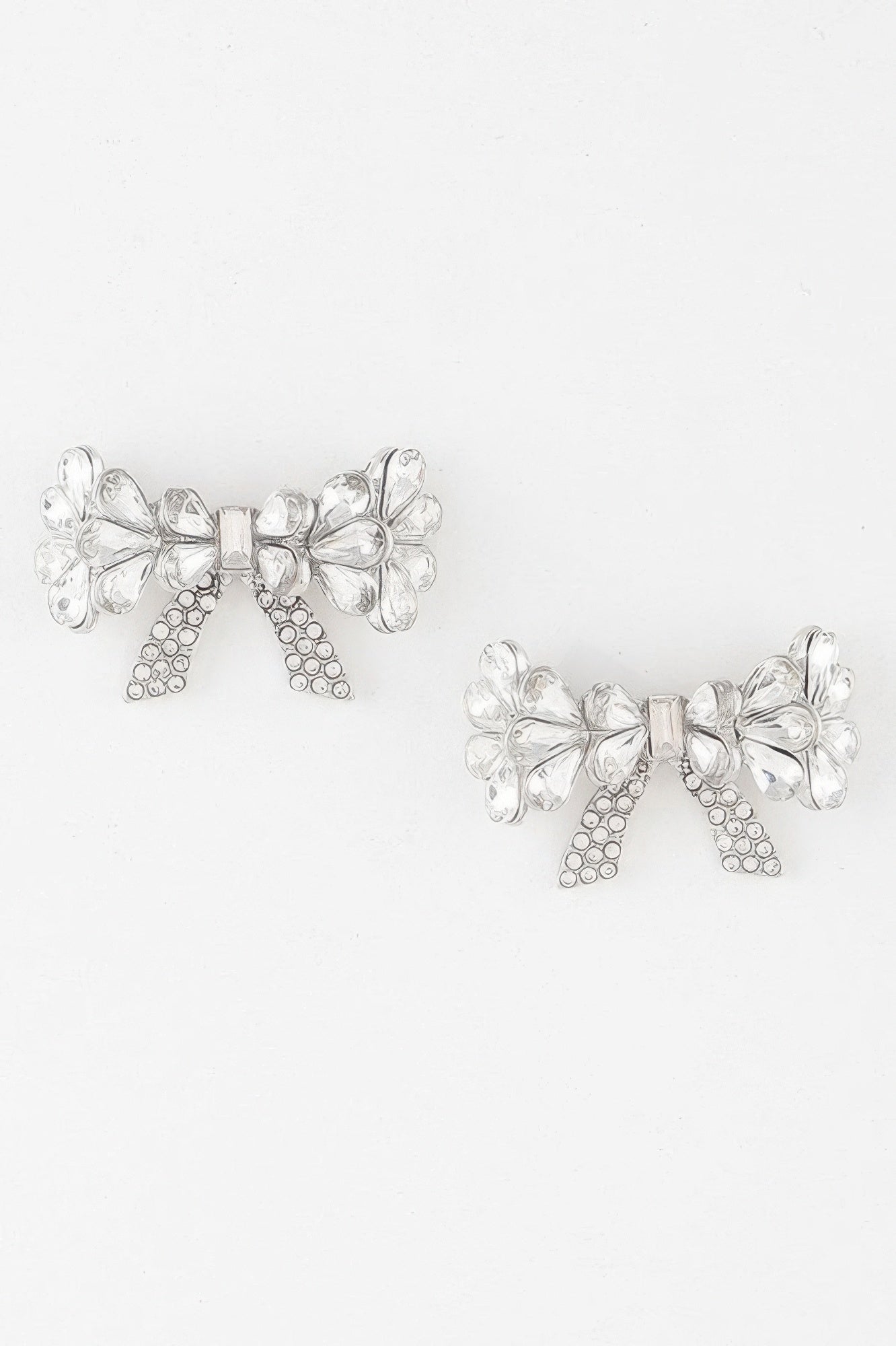 Crystal Teardrop Ribbon Earrings