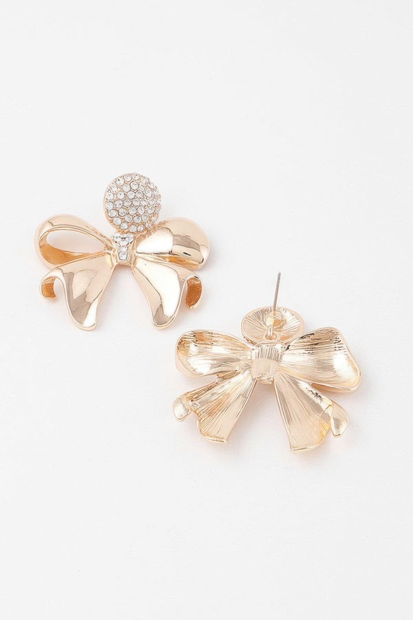Shiny Jeweled Ribbon Earrings