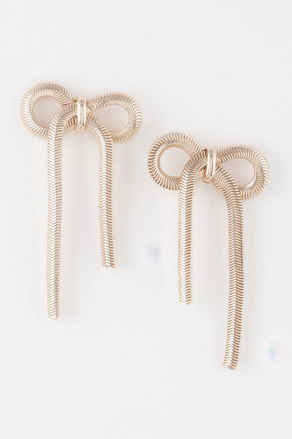 Snake Chain Ribbon Earrings