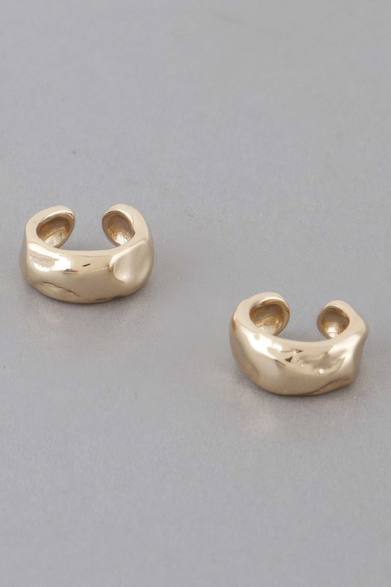 Abstract Dent Hoop Earrings