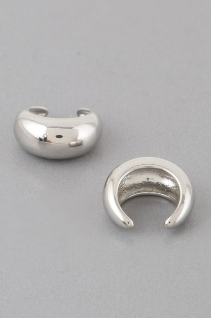 Shiny Crescent Hoop Earrings