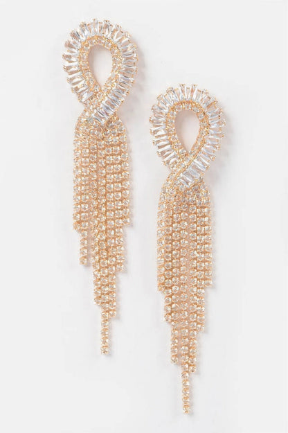 Cubic And Stone Fringe Earring