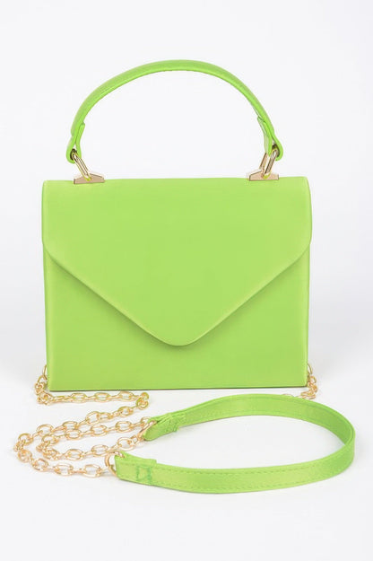 Satin Top Handle Flap Crossbody Bag