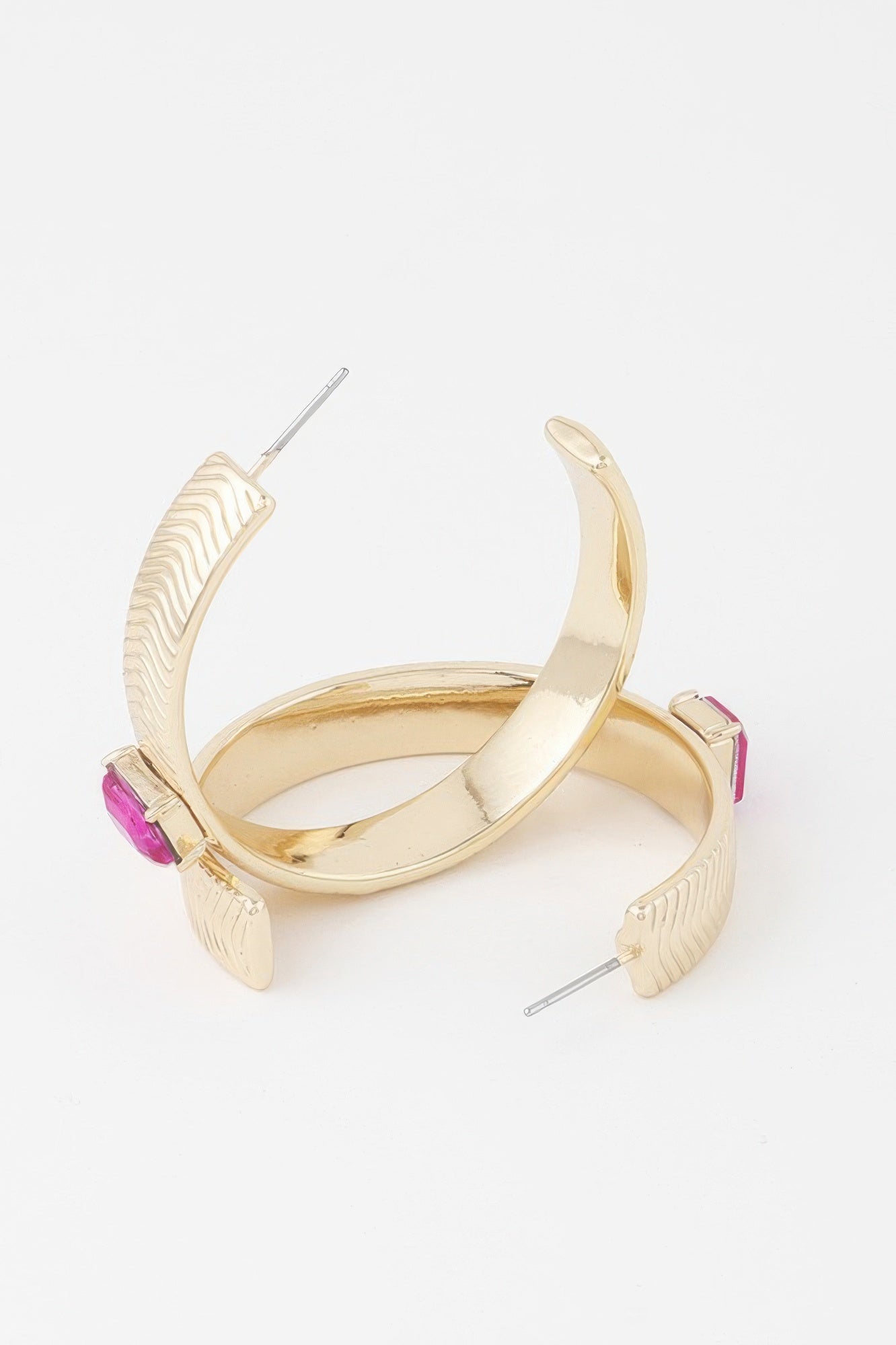 Cubic Rhinestone Hoop Earrings