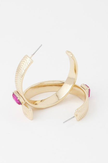 Cubic Rhinestone Hoop Earrings