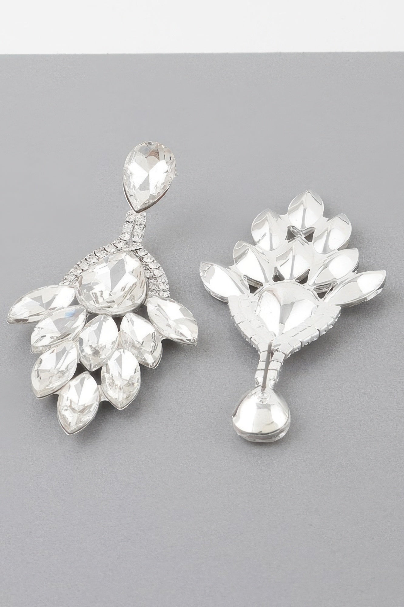 Rhinestone Teardrop Flare Earrings