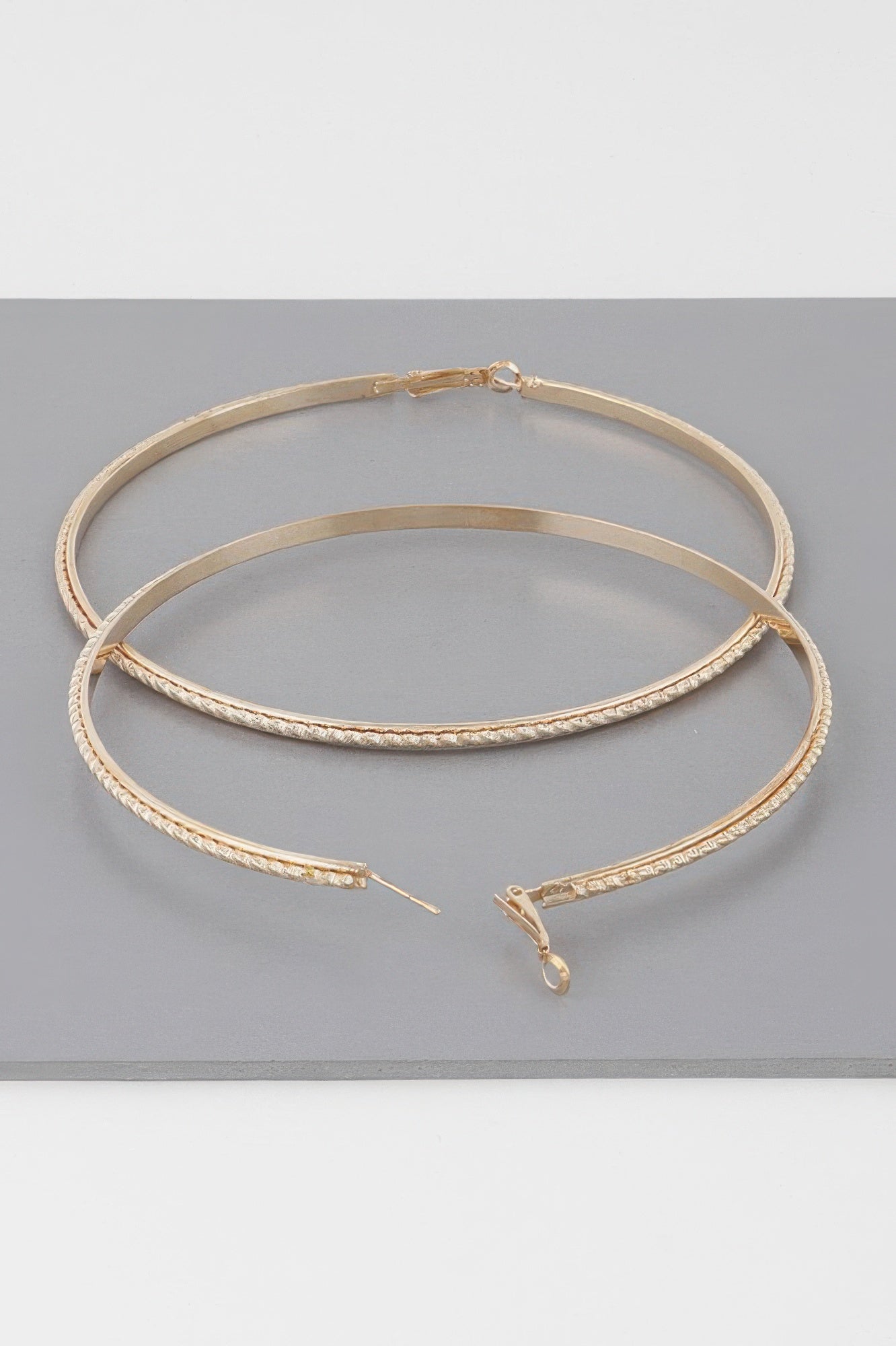 Wide Double Twisted Hoop Earrings