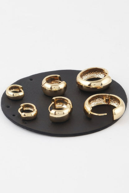 Bulky Hoop Earrings Set