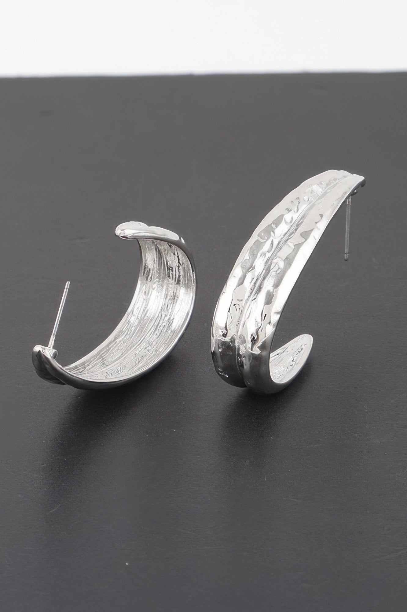 Hammered Abstract Leaf Earrings