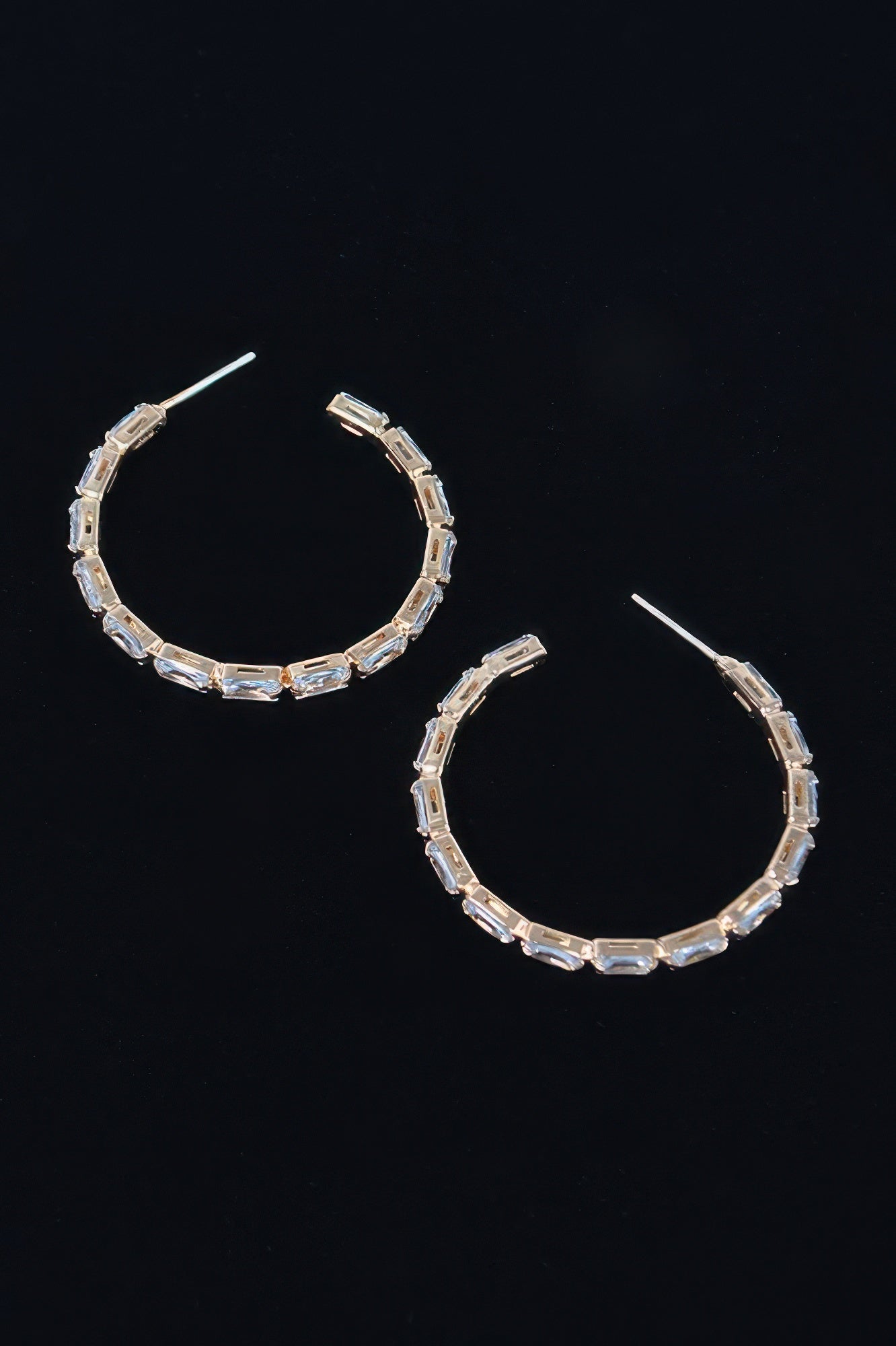 Rectangle Stone Hoop Earring